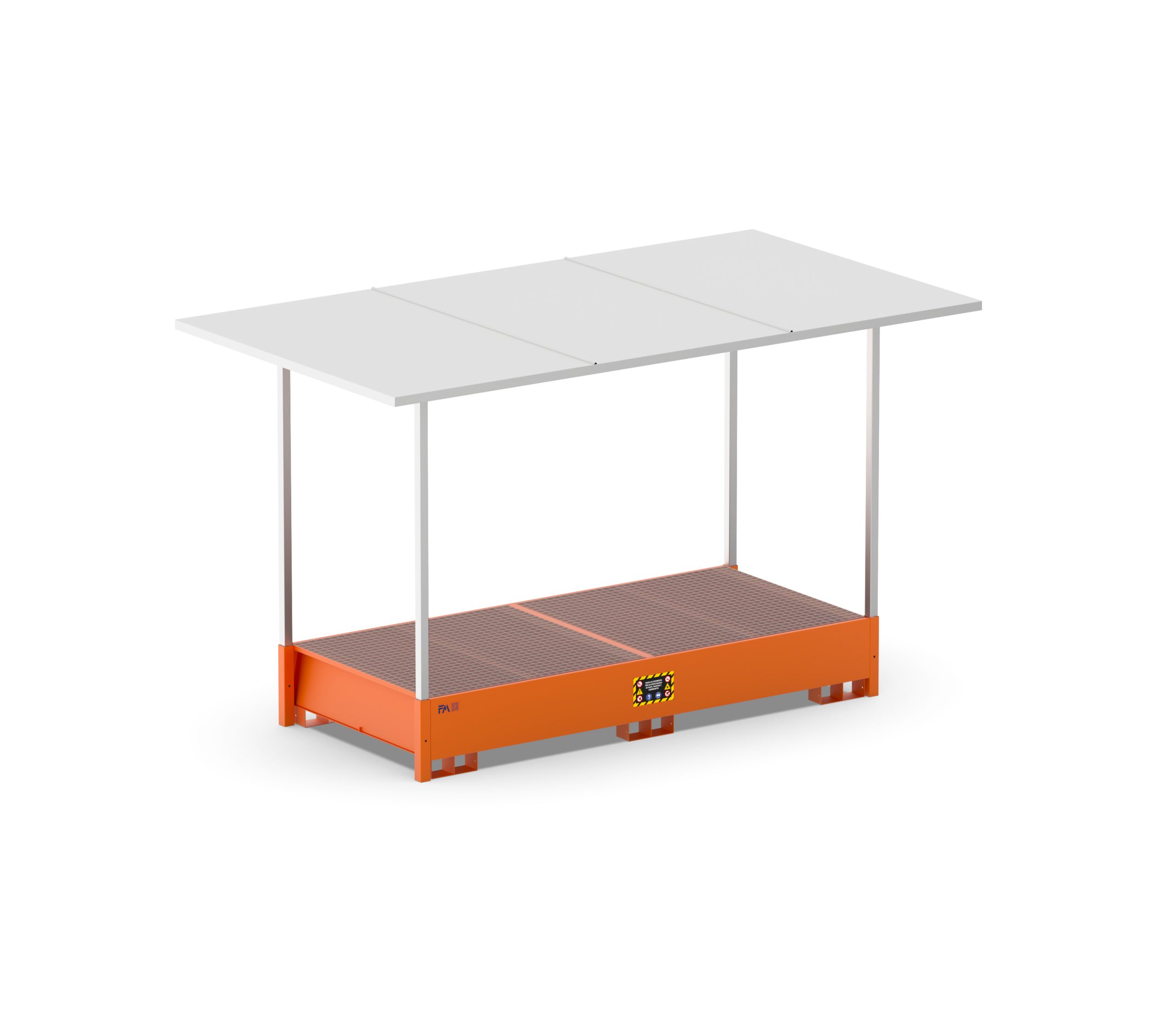 Vasca di raccolta con tettoia – 2IBC da 1000L