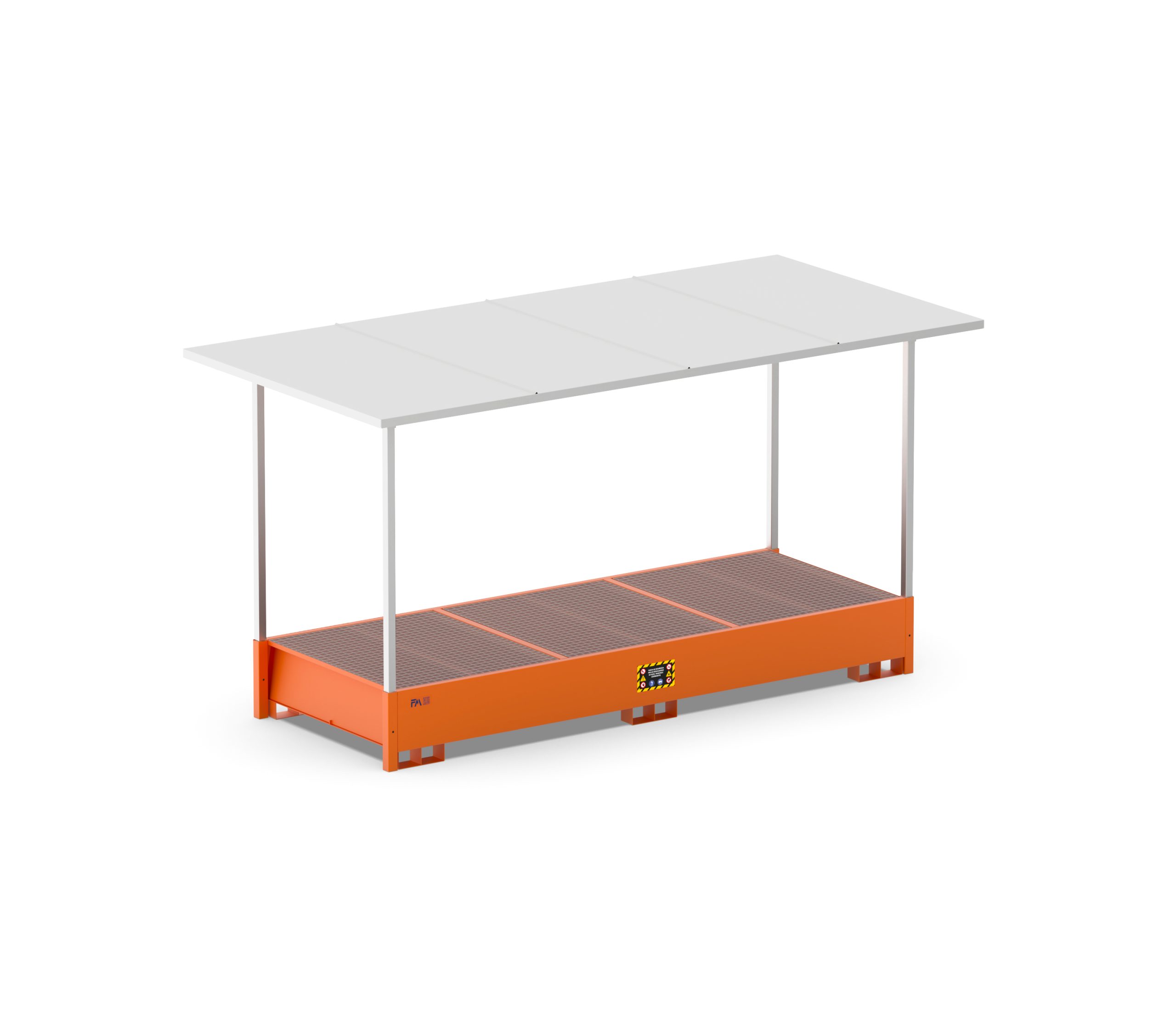 Vasca di raccolta con tettoia – 3IBC da 1000L