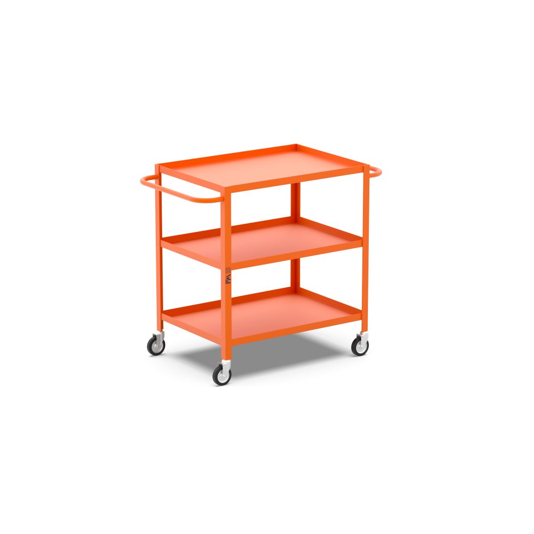 Carrello a 3 piani con bordo