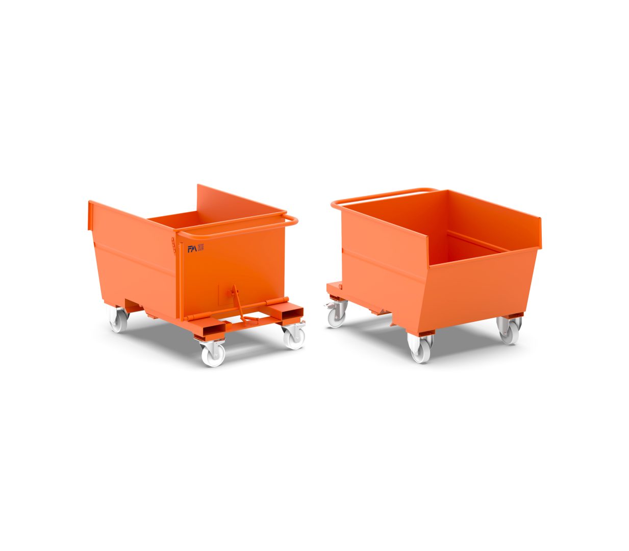 Benna ribaltabile con ruote da 500L