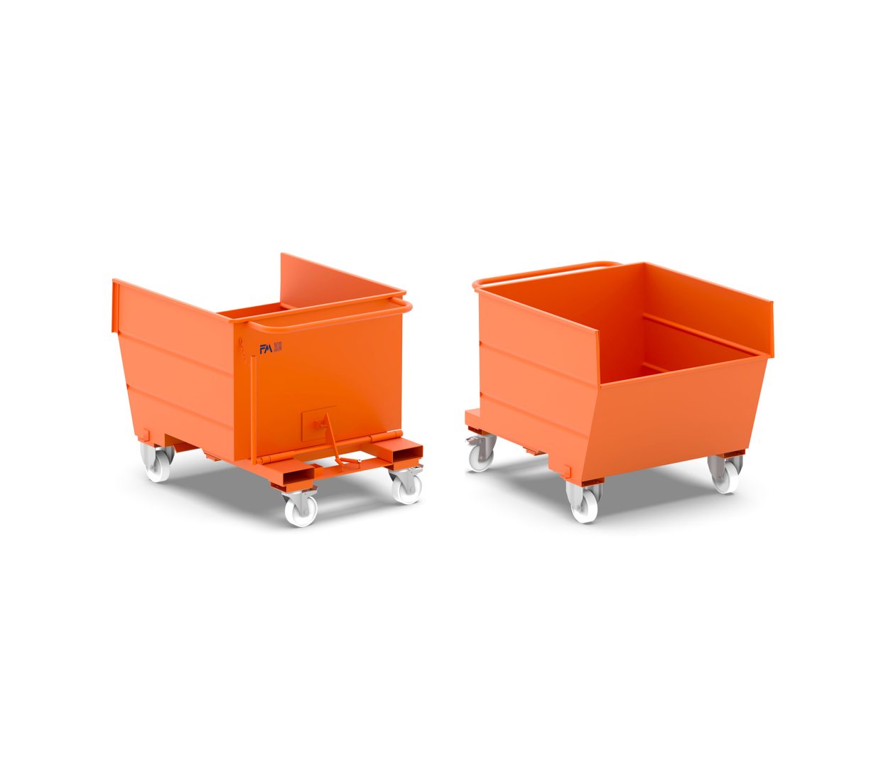 Benna ribaltabile con ruote da 750L