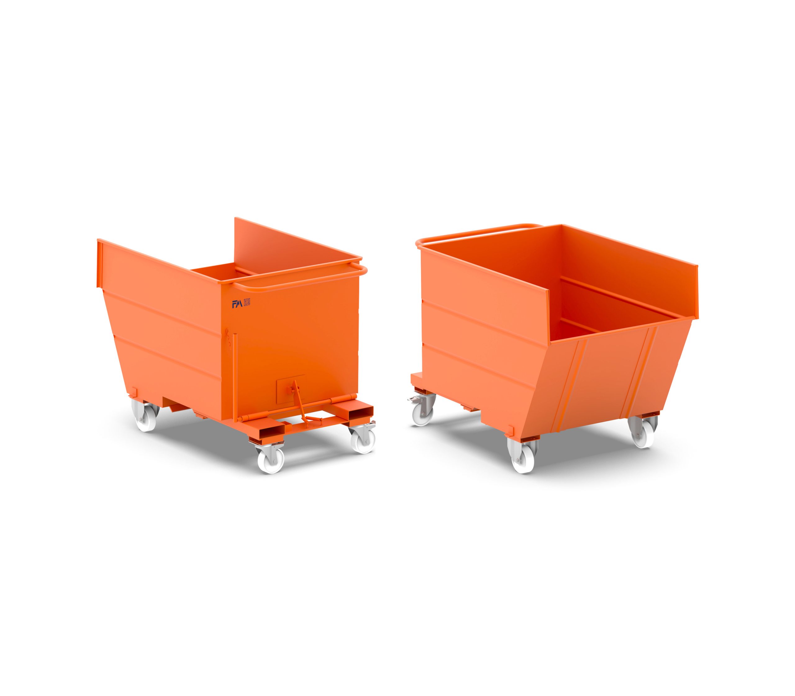 Benna ribaltabile con ruote da 1000L