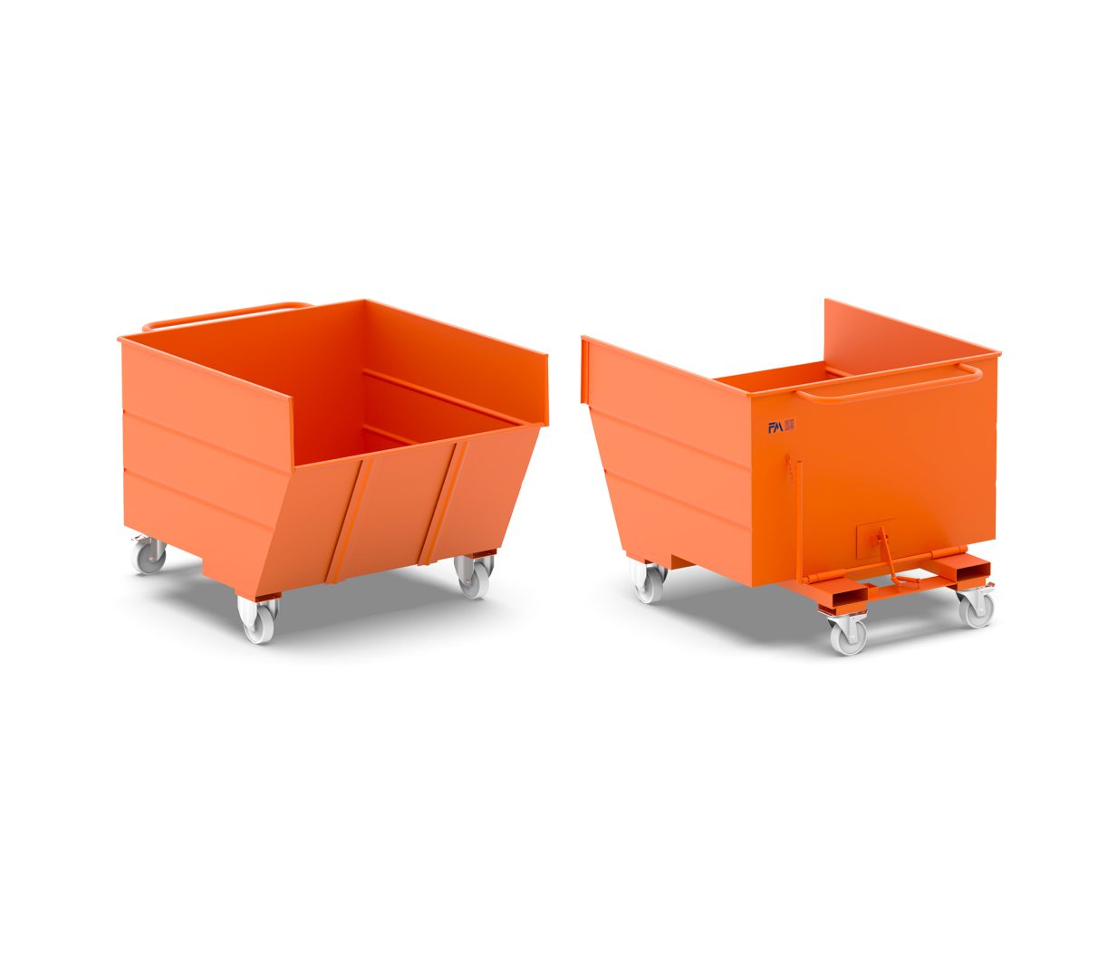 Benna ribaltabile con ruote da 1350L