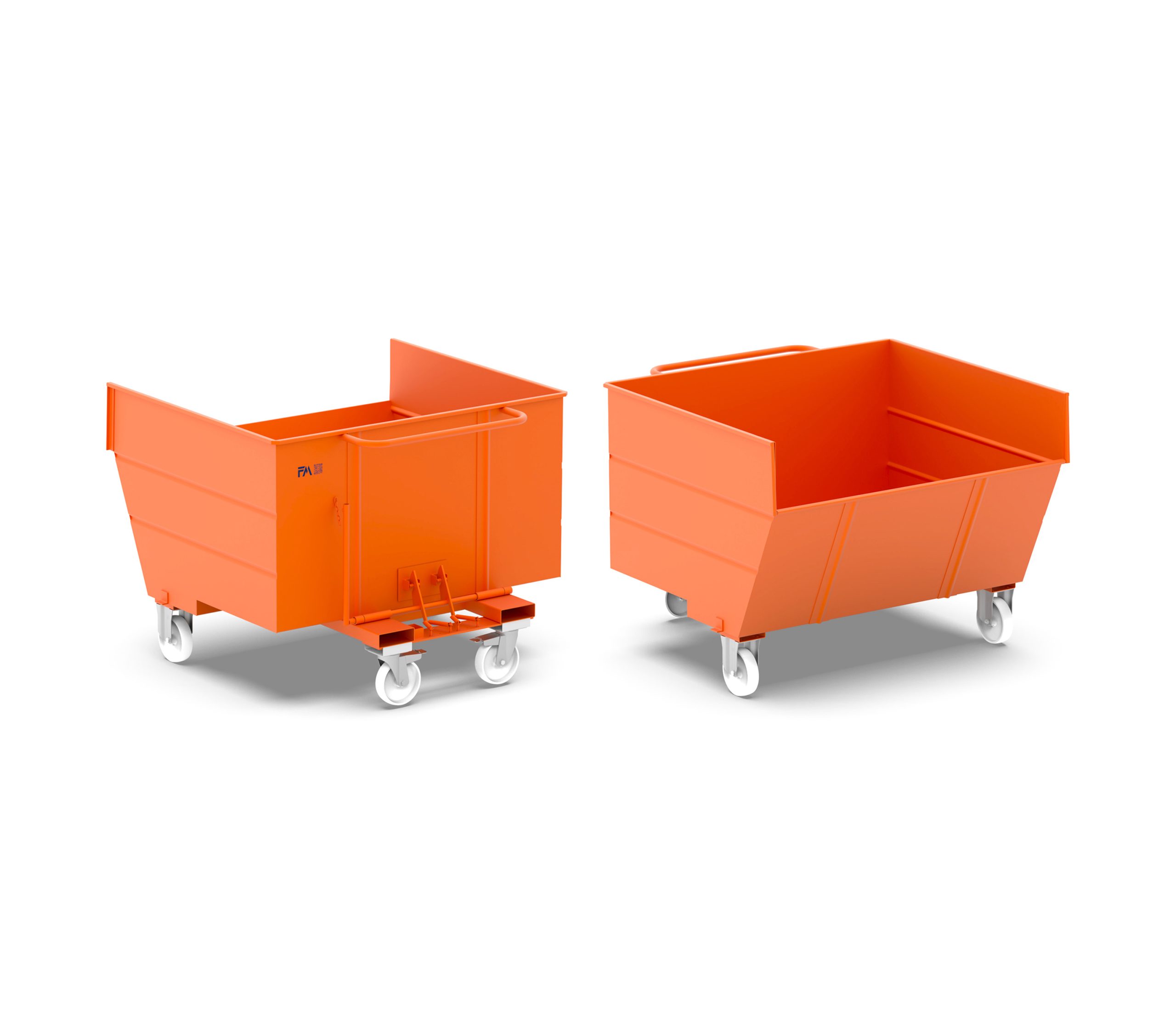 Benna ribaltabile con ruote da 1600L