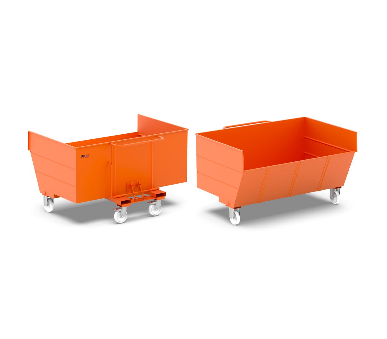 Benna ribaltabile con ruote da 2000L